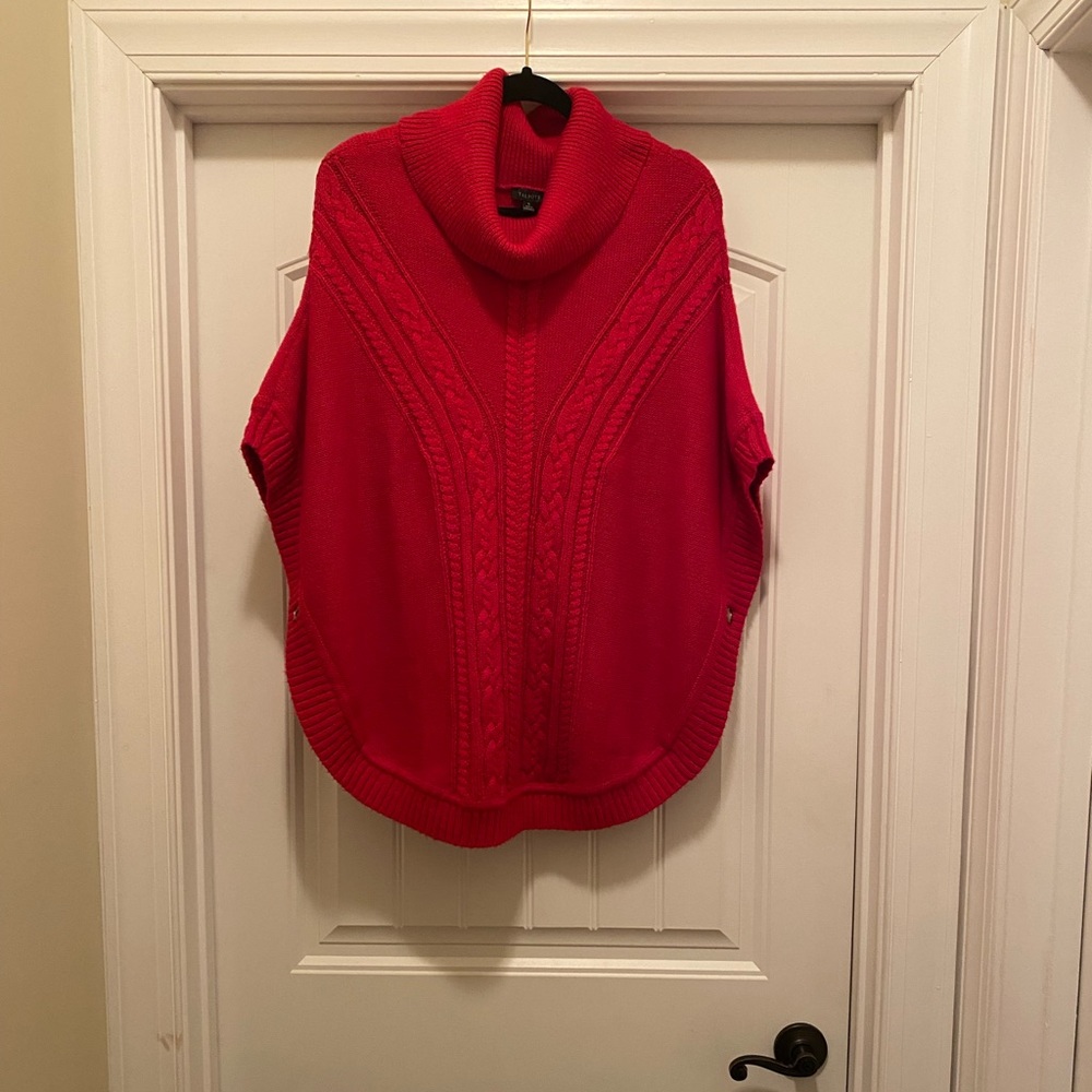 TALBOTS- Red Sweater Cape